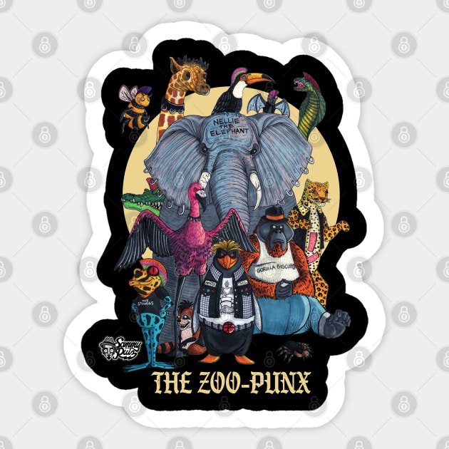 The Zoo-Punx Sticker by The Art of Sammy Ruiz